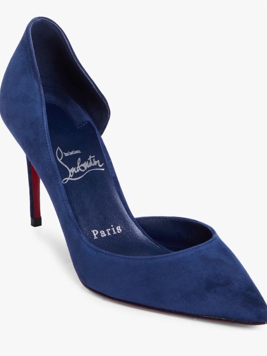 Christian Louboutin Shoes - Christian Louboutin Blue Suede D'Orsay Iriza Pointed-Toe Pump Size EU 40